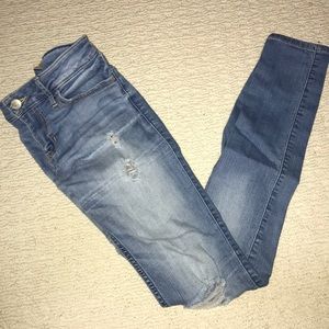 Low Rise Skinny Ripped Jeans